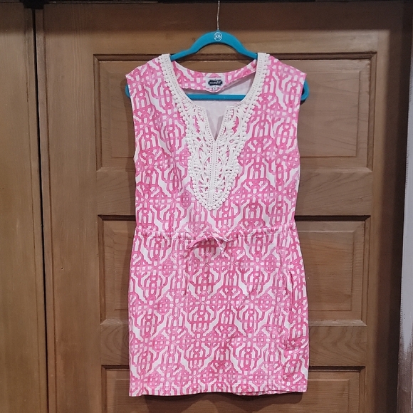 Mud Pie Dresses & Skirts - Mud Pie Pink and Cream Lace Mini Dress